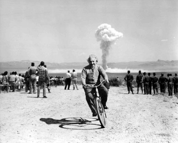 einstein-on-bike-riding-from-nuclear-test-explosion